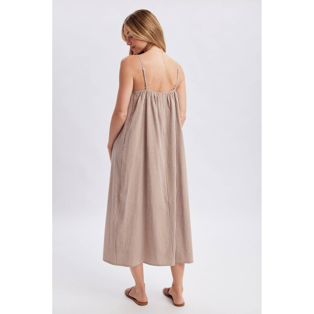 Wishlist Apparel - GINGHAM CAMI MIDI DRESS