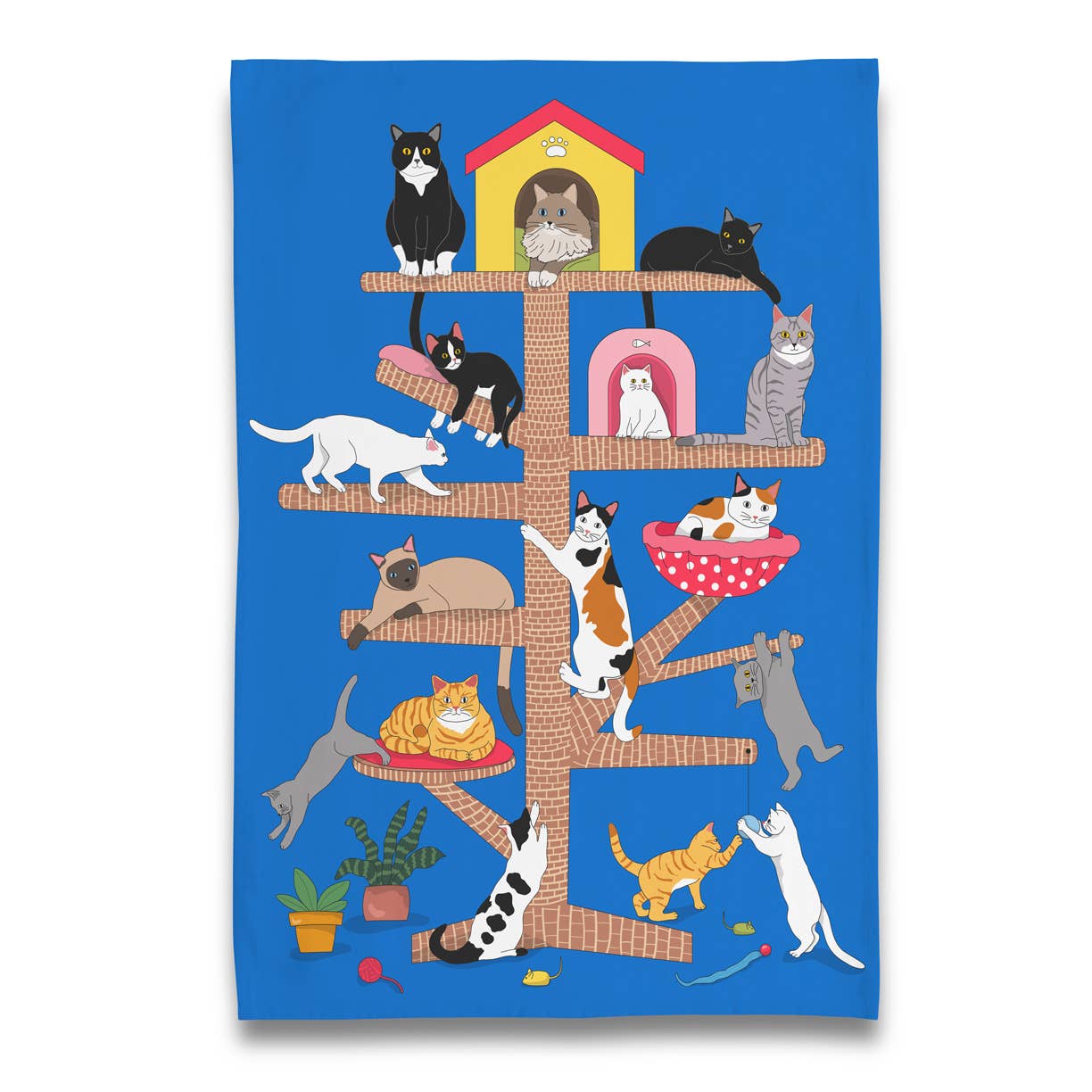 Naked Decor - Kitty Cat Tree House Tea Towel