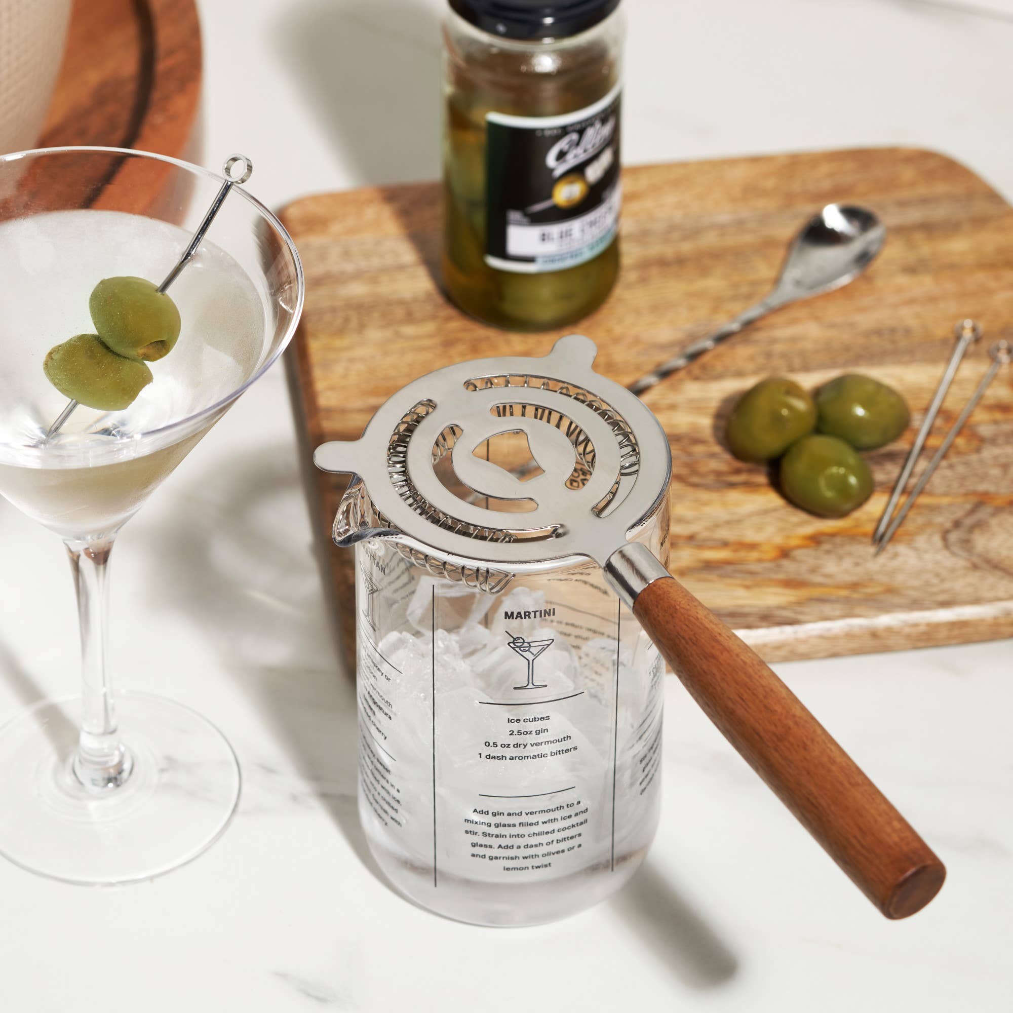 TRUE - Cocktail Strainer with Acacia Wood Handle