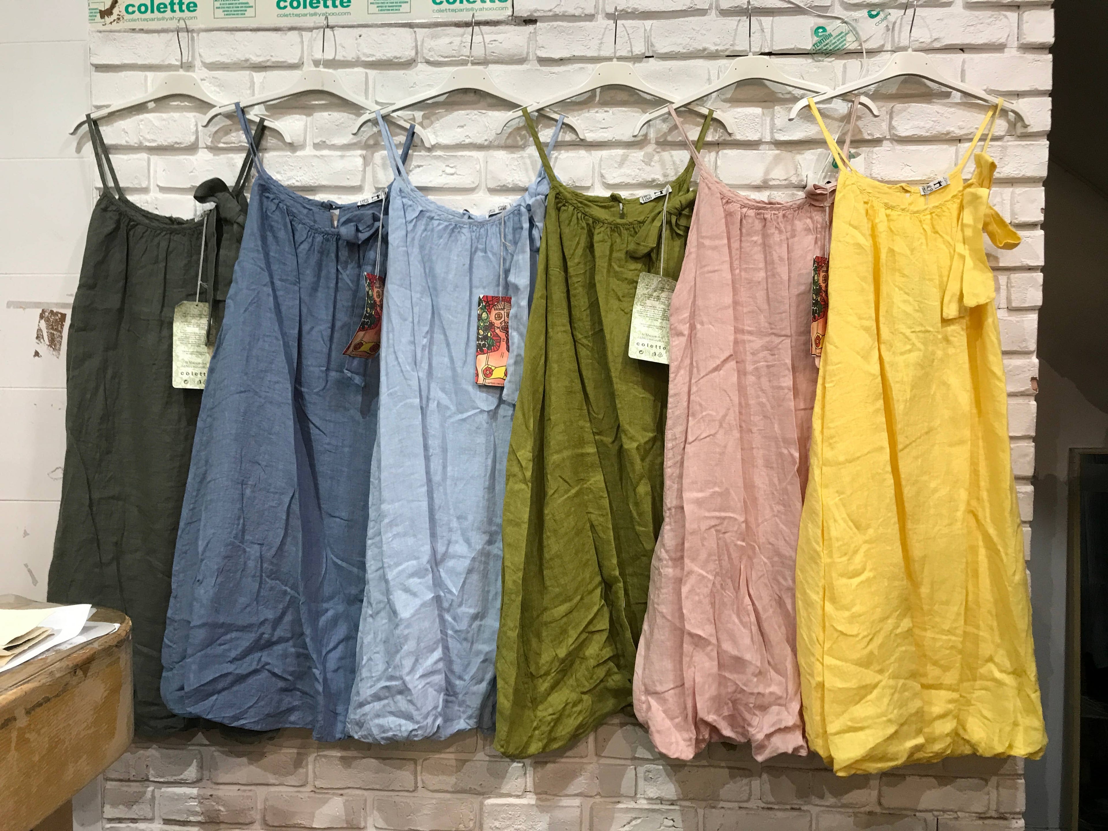 la maison des fibres naturelles - Linen strap dress 72313 100% linen lining 100% cotton