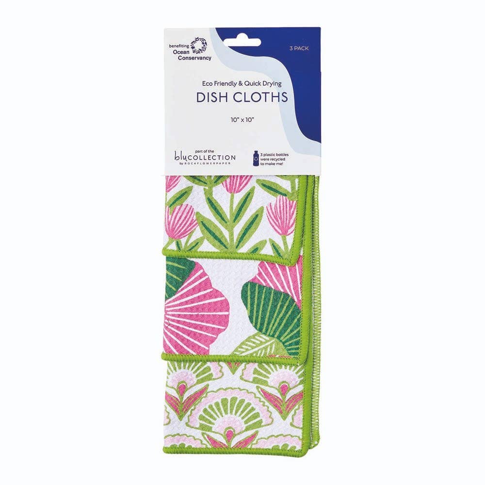 rockflowerpaper - PINK PAPAVER Dish Cloths, Set of 3