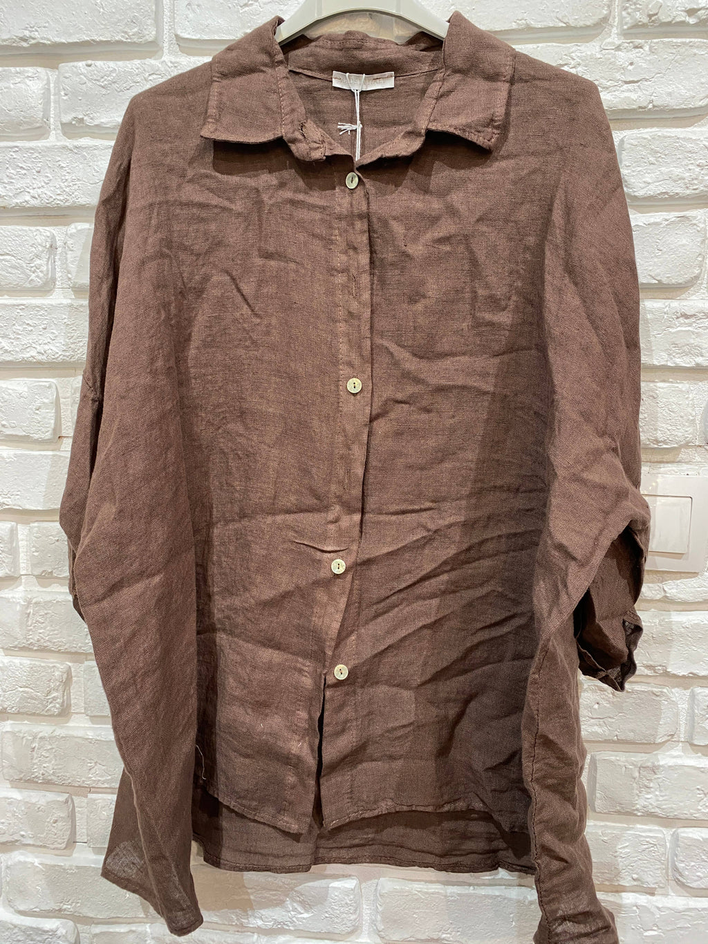 la maison des fibres naturelles - 620090u 100% linen shirt made in Italy