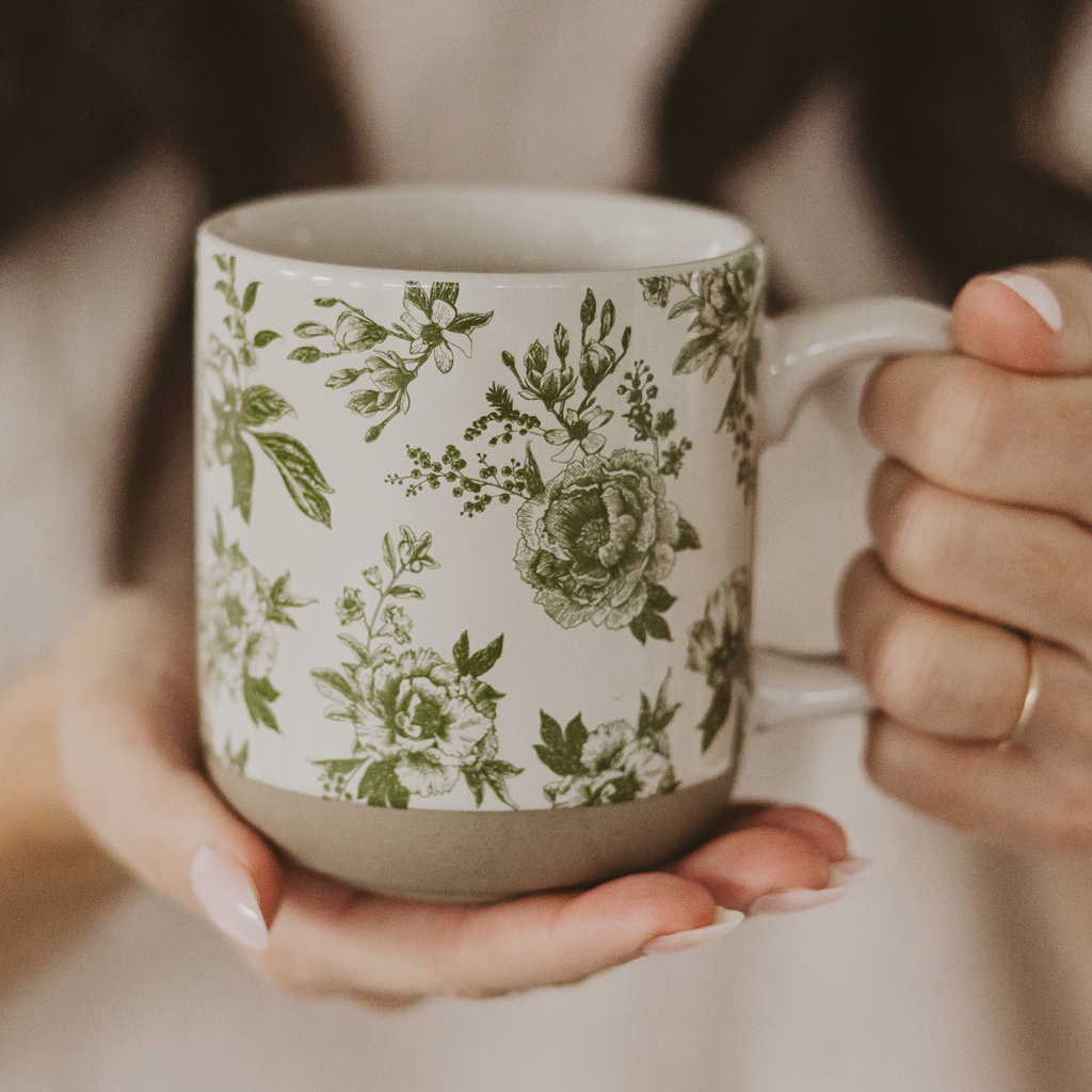 Sweet Water Decor - Green Delft Stoneware Coffee Mug