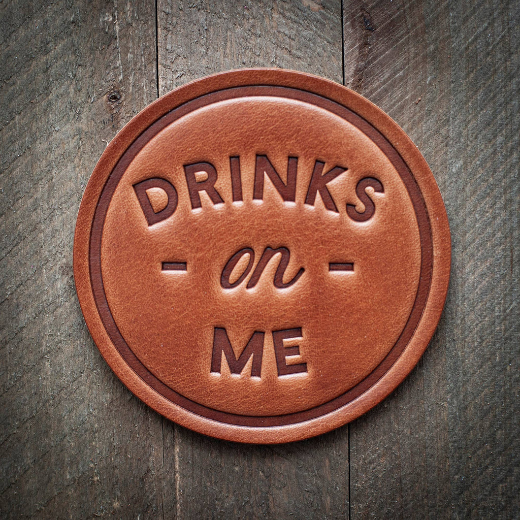 Sugarhouse Leather - Drinks on Me Leather Coaster