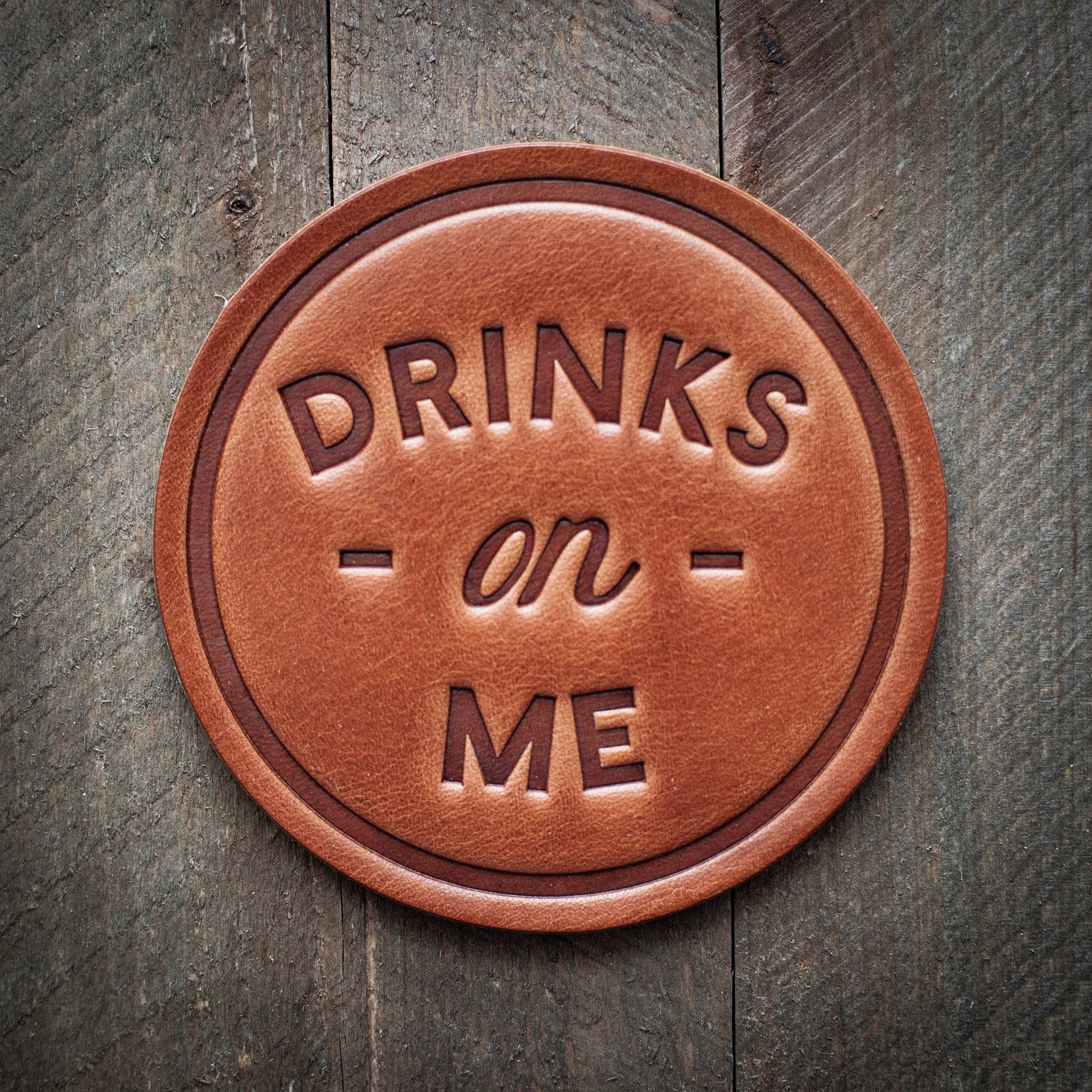 Sugarhouse Leather - Drinks on Me Leather Coaster