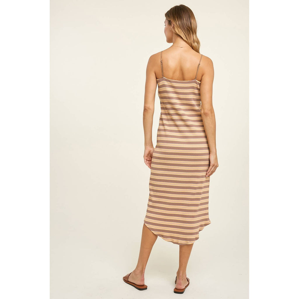 Wishlist Apparel - STRIPED KNIT MIDI DRESS WITH ROUND HEM / WL22-7026