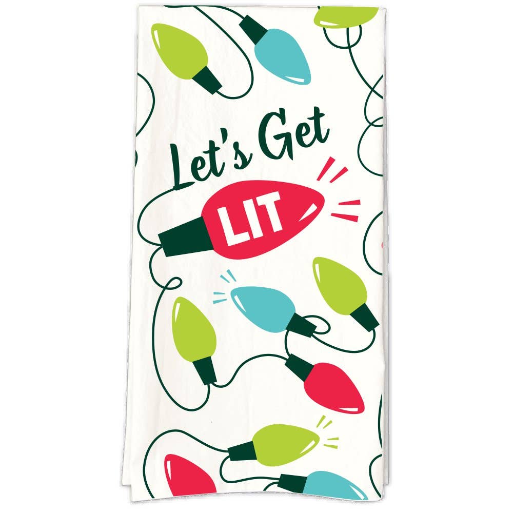 Funatic - Let's Get Lit (Christmas) Tea Towel