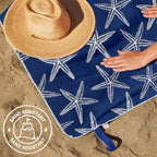 rockflowerpaper - STARFISH NAVY Reversible Beach Towel