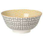 Now Designs by Danica - Dots Gray and Yellow Stamped Bowl 6 inch