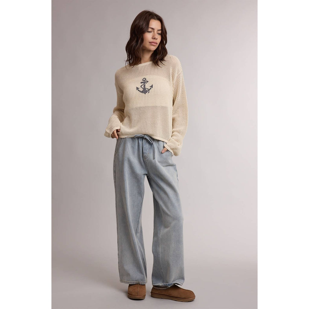 Wishlist Apparel - SAILOR ANCHOR OPEN KNIT SWEATER