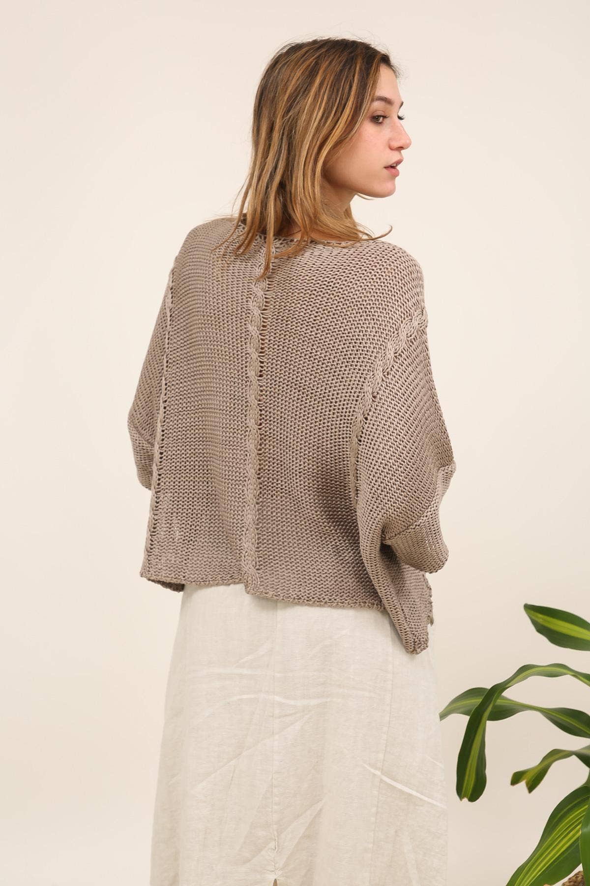 la maison des fibres naturelles - Cotton knit sweater 1916 100% LINEN