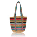 Chloe & Lex - Colorful Stripes Hand-Dyed Pure Jute Tote Bag for Women