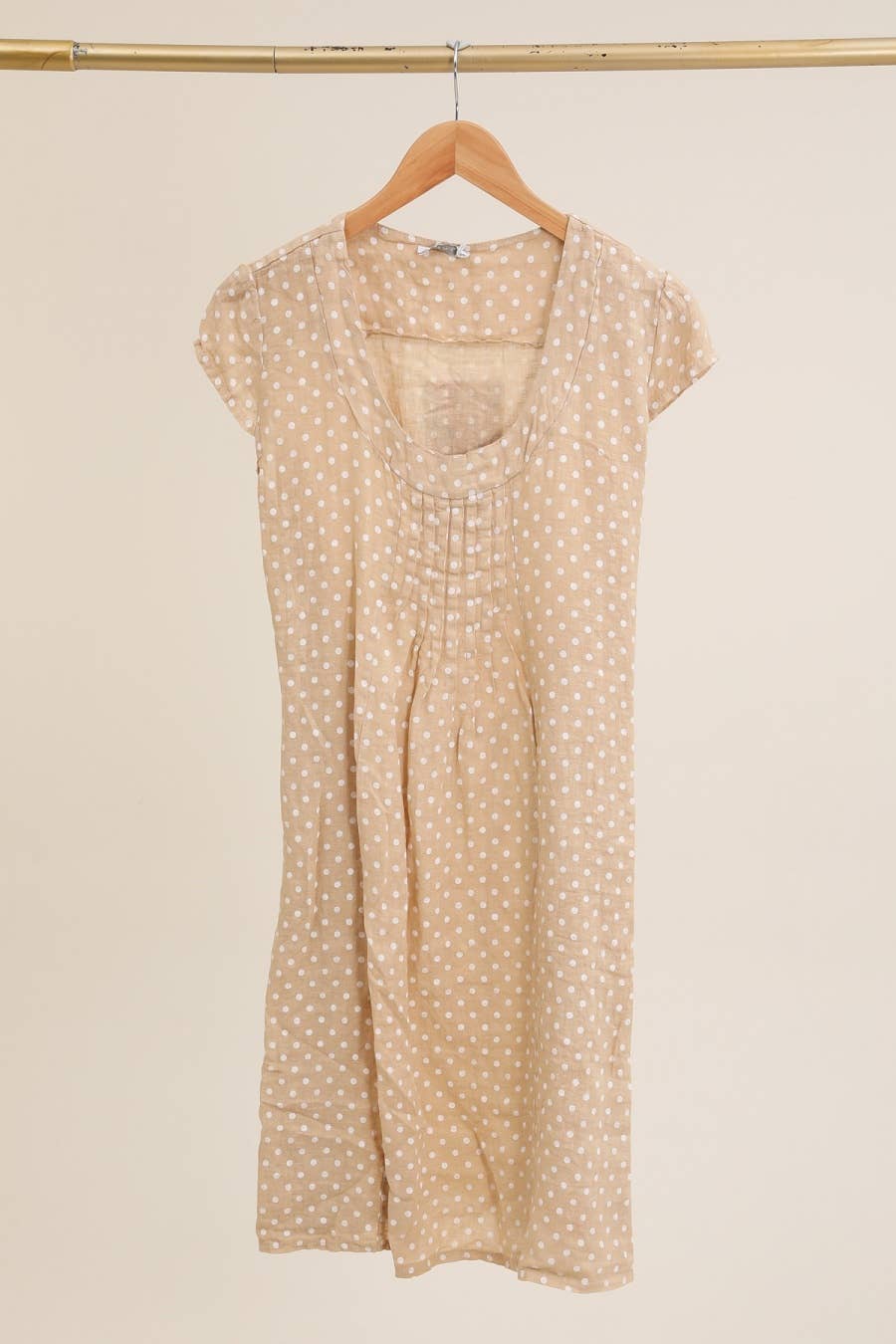 la maison des fibres naturelles - Polka dot patterned linen dress 9109 100% linen