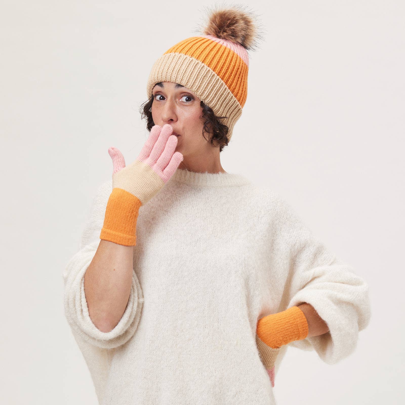 rockflowerpaper - PADDINGTON ORANGE Knit Gloves