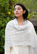 Dolma - Hand Felted Pure Cashmere Scarf Silver Grey