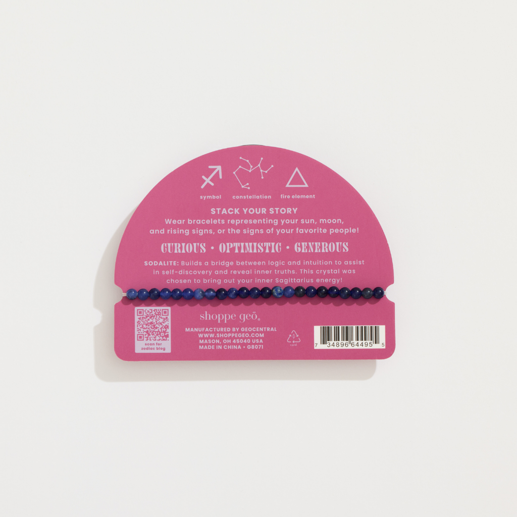 GeoCentral - Sagittarius Mini Zodiac Bracelet – 4mm Crystal Beads