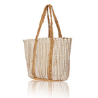 Chloe & Lex - Cotton Jute Natural White Tote