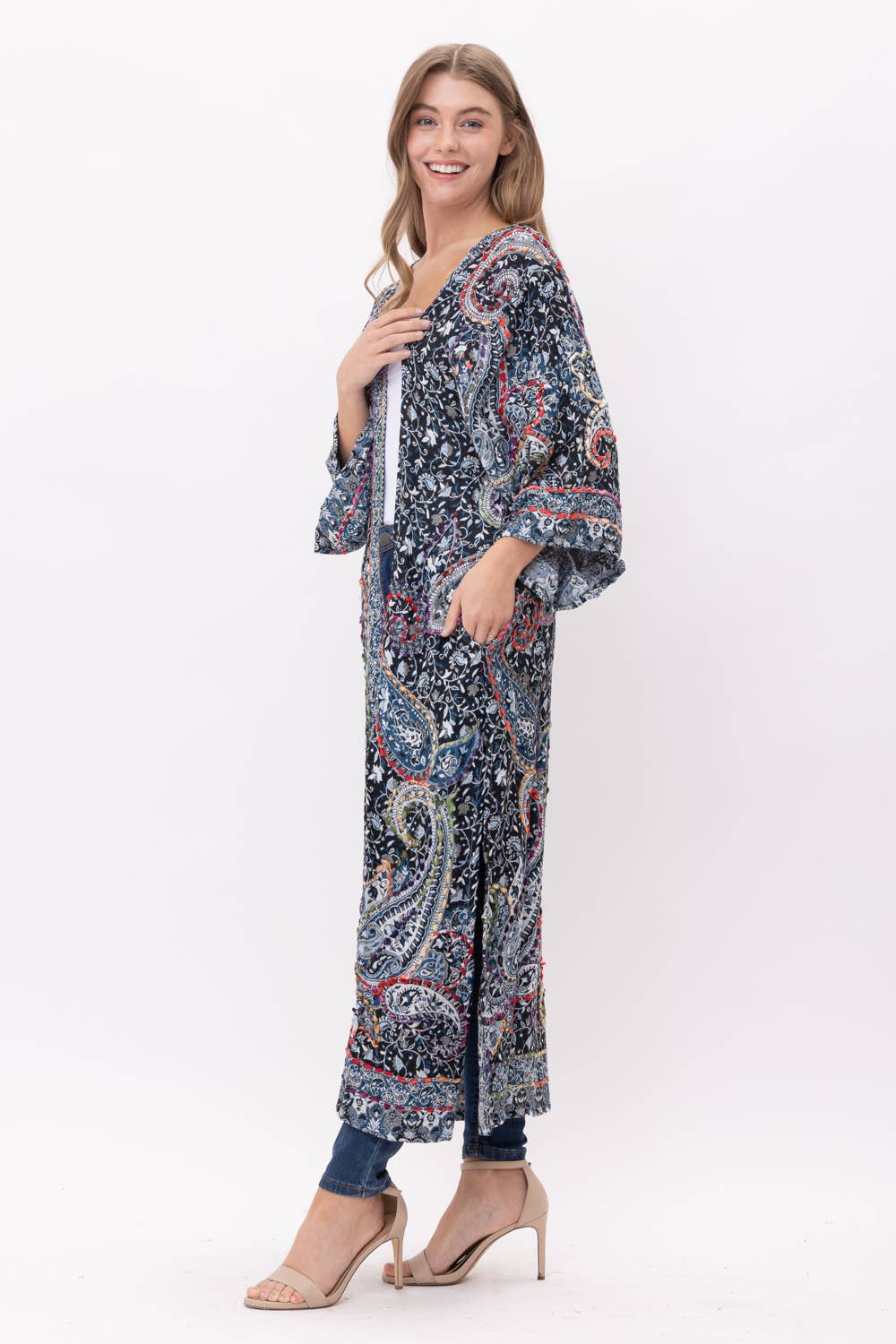 Raj Trading & Imports (USA) Inc. - Sierra Midnight Blue Thick Stitch Duster