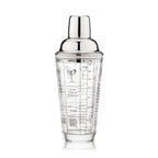 TRUE - 7-Cocktail Recipe Stainless Steel & Glass Shaker - 13.5 oz