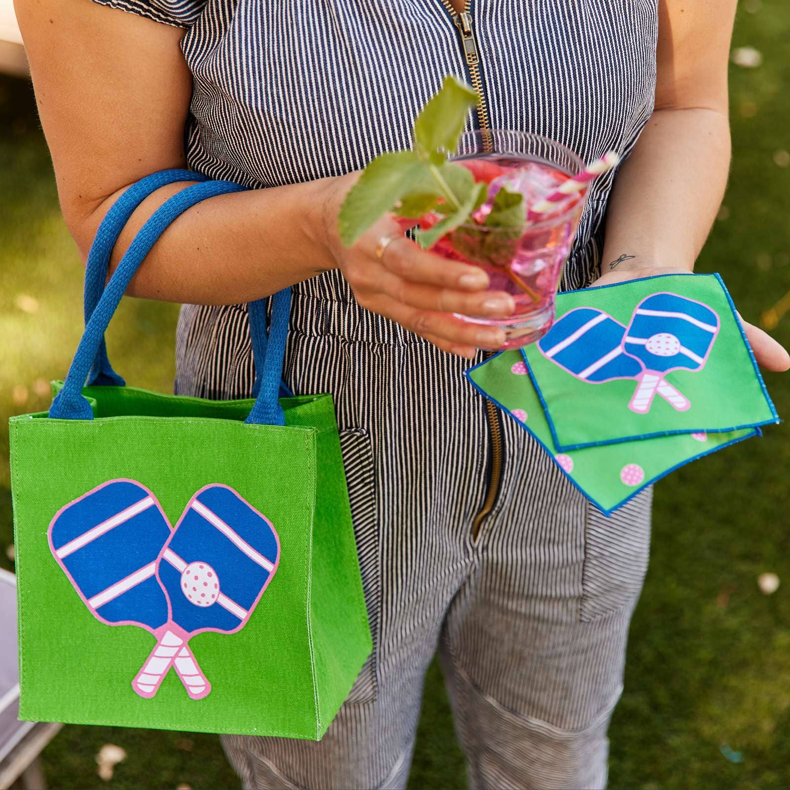 rockflowerpaper - PICKLEBALL GREEN Itsy Bitsy Reusable Gift Bag Tote