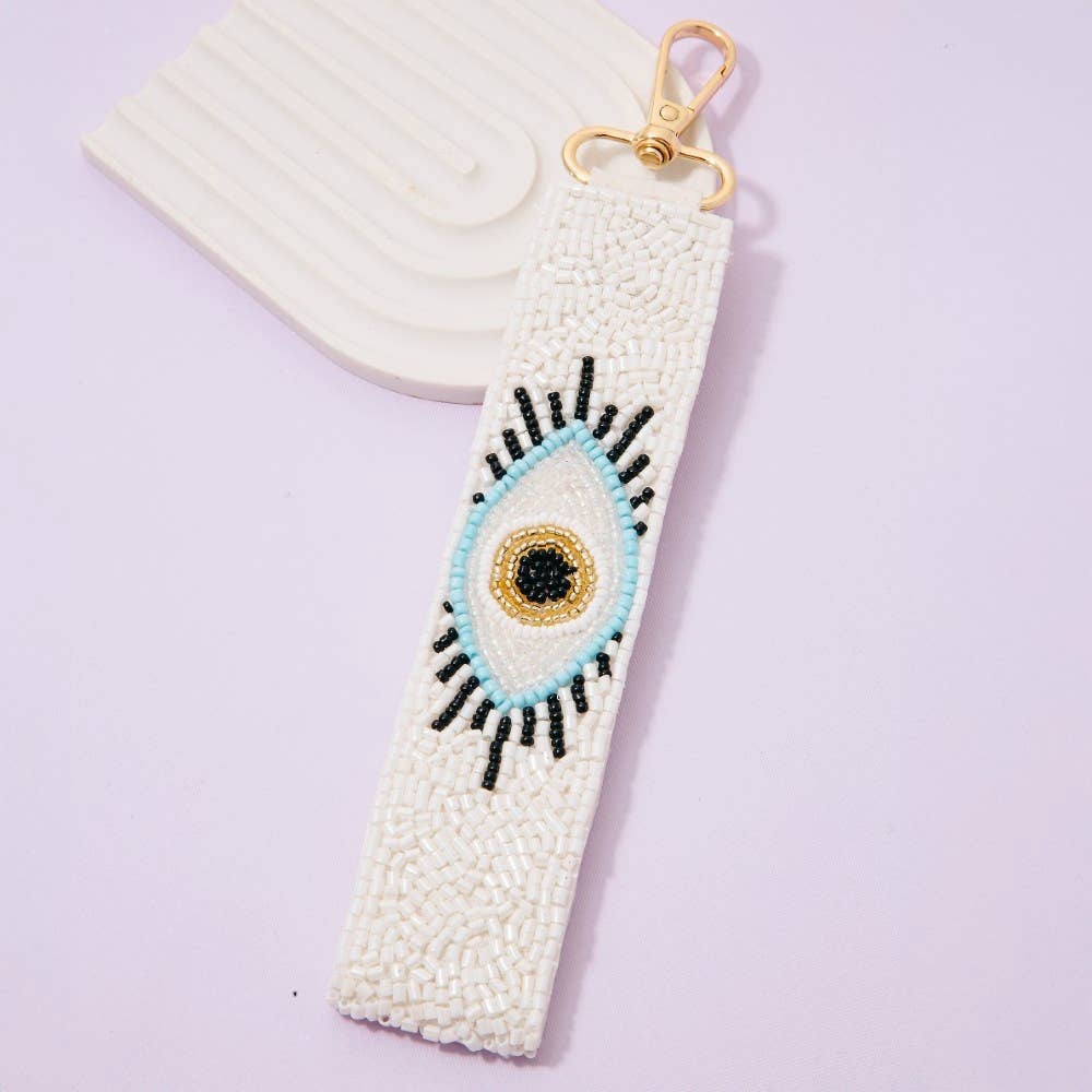 Collections by Fame Accessories - Intricate Beaded Evil Eye Keychain