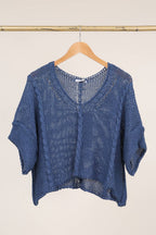 la maison des fibres naturelles - Cotton knit sweater 1916 100% LINEN
