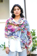 Dolma - Gul Embroidered Floral WoolScarf/Wrap 