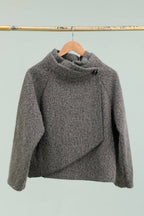 la maison des fibres naturelles - Kimono style jacket 09663 90% polyester 10% wool: Black