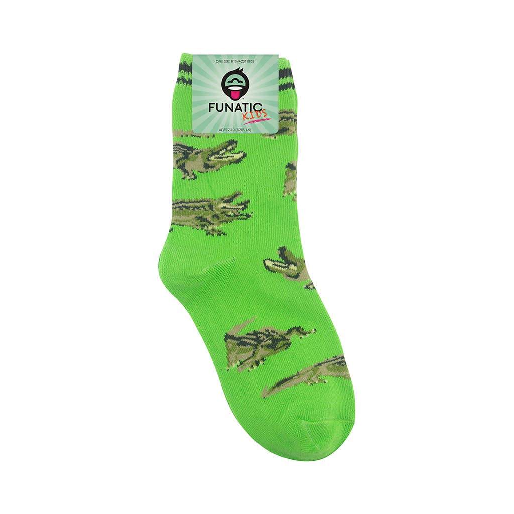 Funatic - About Face Designs - Nice Enough Merch Co - Alligator Kid's Socks - Closeout | Funatic
