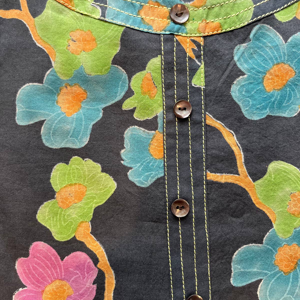 Little Journeys Chicago - Paulina Blouse Dogwood Charcoal