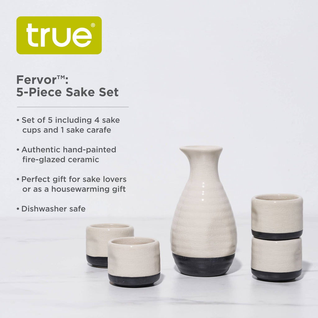 TRUE - Fervor Hand Painted Glazed Ceramic Sake Set