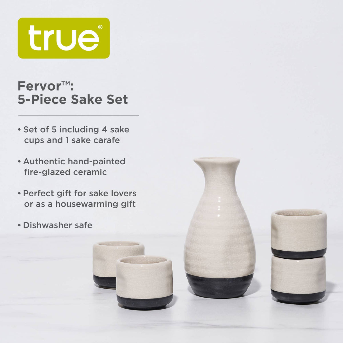 TRUE - Fervor Hand Painted Glazed Ceramic Sake Set