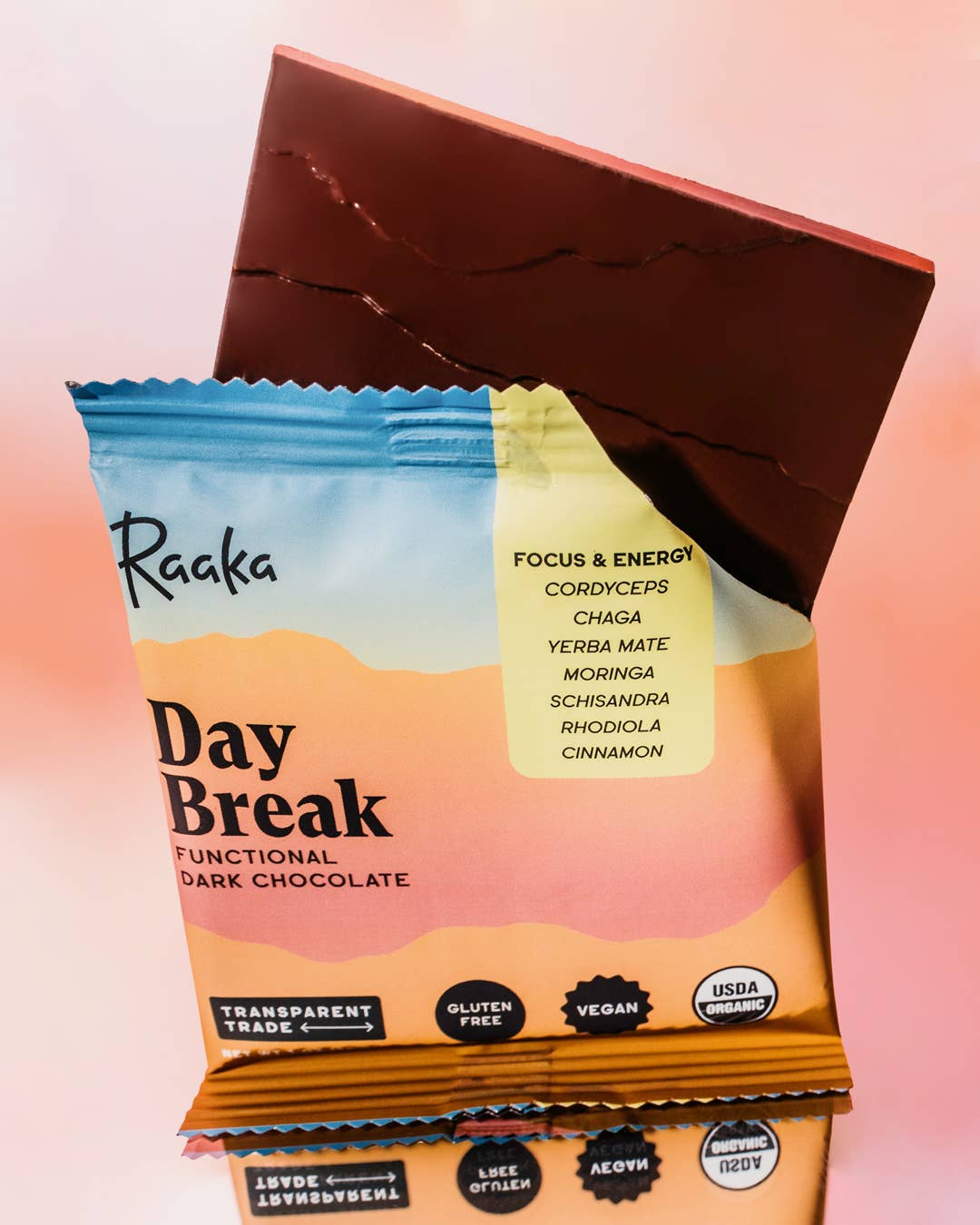 Raaka Chocolate - Day Break Functional Dark Chocolate Bar