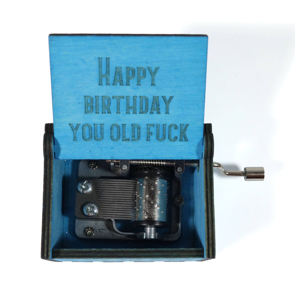 Bad Betty Greeting Co. - Funny "Happy Birthday You Old Fuck" Hand-Crank Music Box