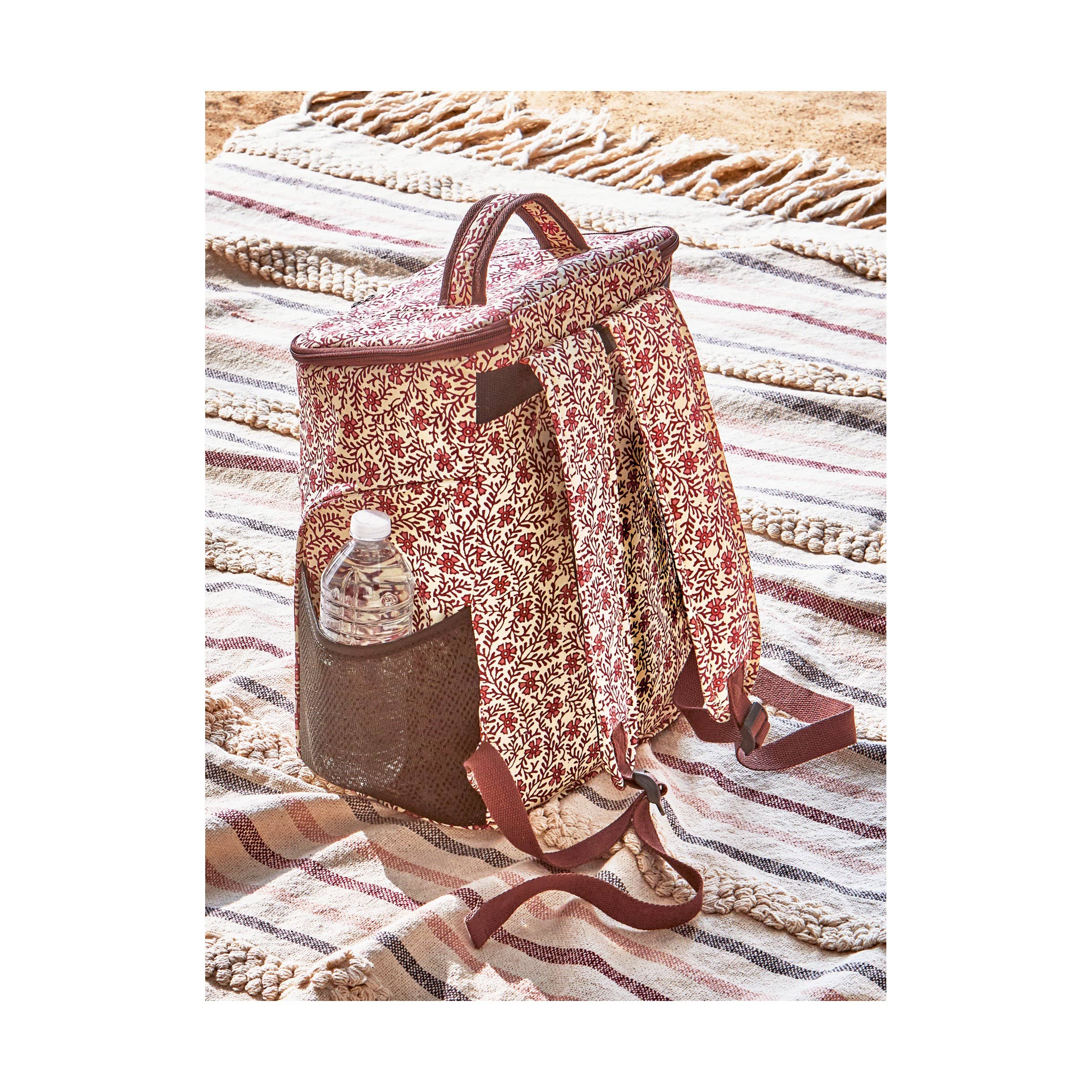 tag - Floral Vine Insulated Tote Wine Canvas Summer