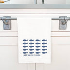 Cottage Shore - Hand Drawn Fish City State - Custom Cotton Tea Towel