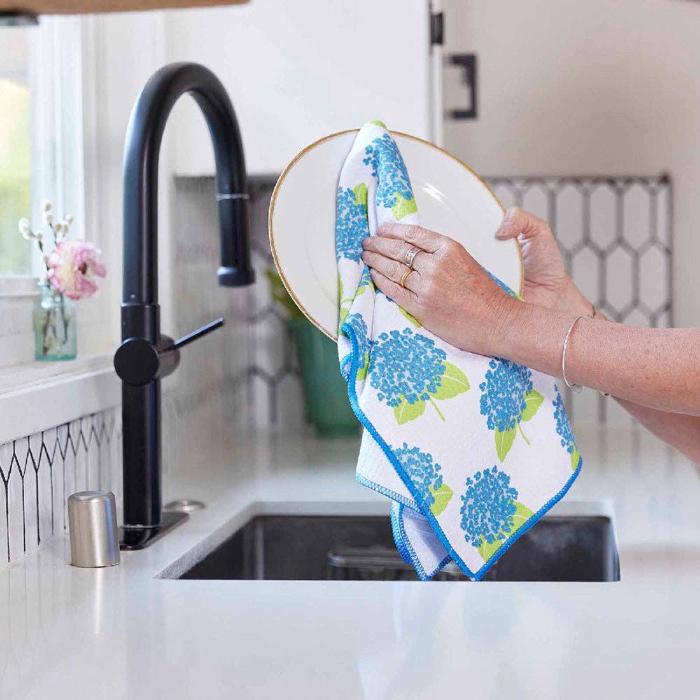 rockflowerpaper - HYDRANGEA BLUE blu Kitchen Tea Towel