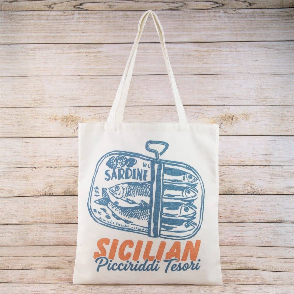 Collections by Fame Accessories - Sicilian Canned Sardines Tote Bag
