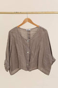 la maison des fibres naturelles - 3/4 sleeve linen jacket 906 100% linen: Mole