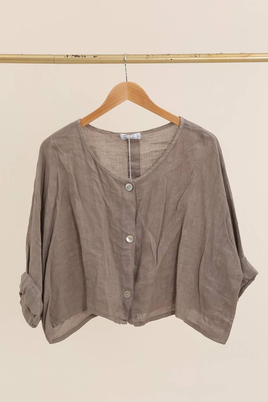 la maison des fibres naturelles - 3/4 sleeve linen jacket 906 100% linen: Mole