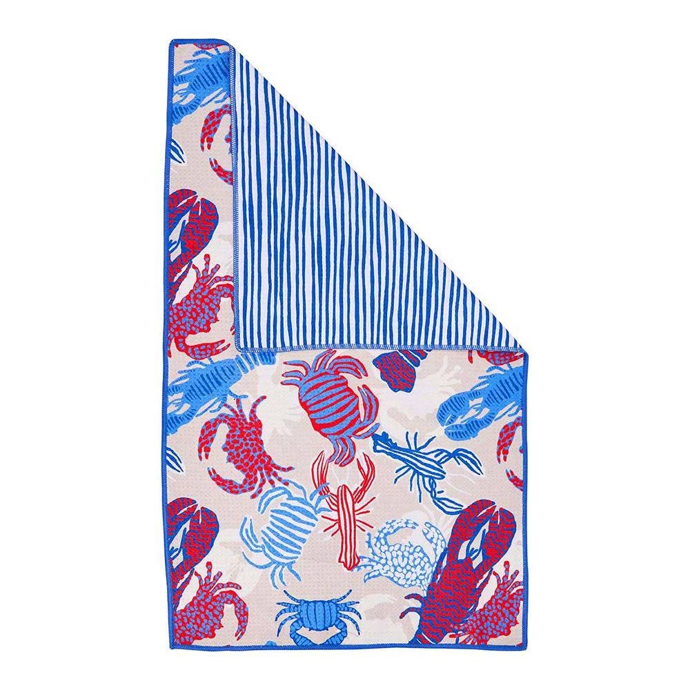 rockflowerpaper - SANDY CLAWS blu Kitchen Tea Towel