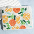 Collections by Fame Accessories - Seed Beaded Multi Lemon Fruit Coin Purse