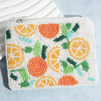 Collections by Fame Accessories - Seed Beaded Multi Lemon Fruit Coin Purse