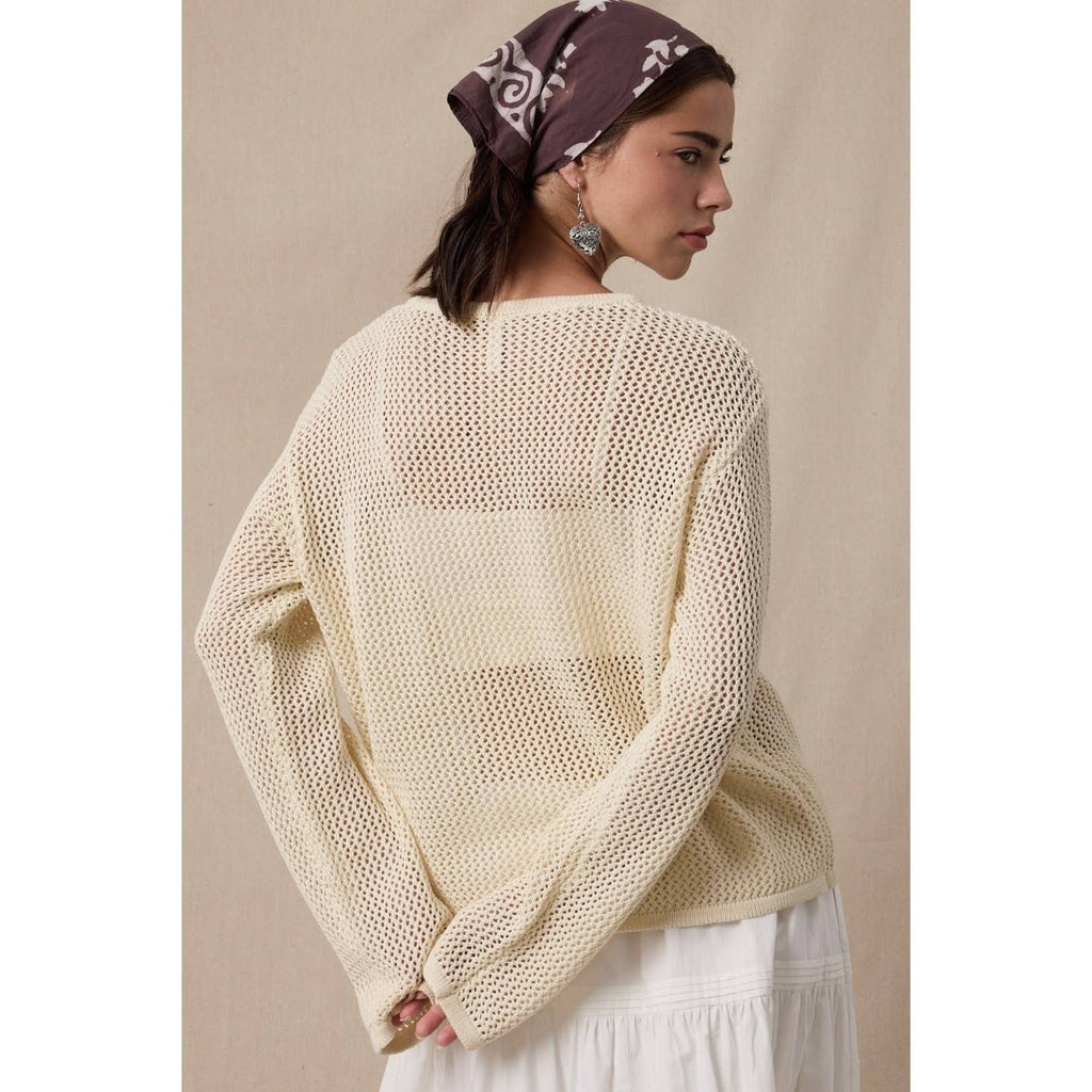 Wishlist Apparel - FISH TRIO OPEN-KNIT SWEATER