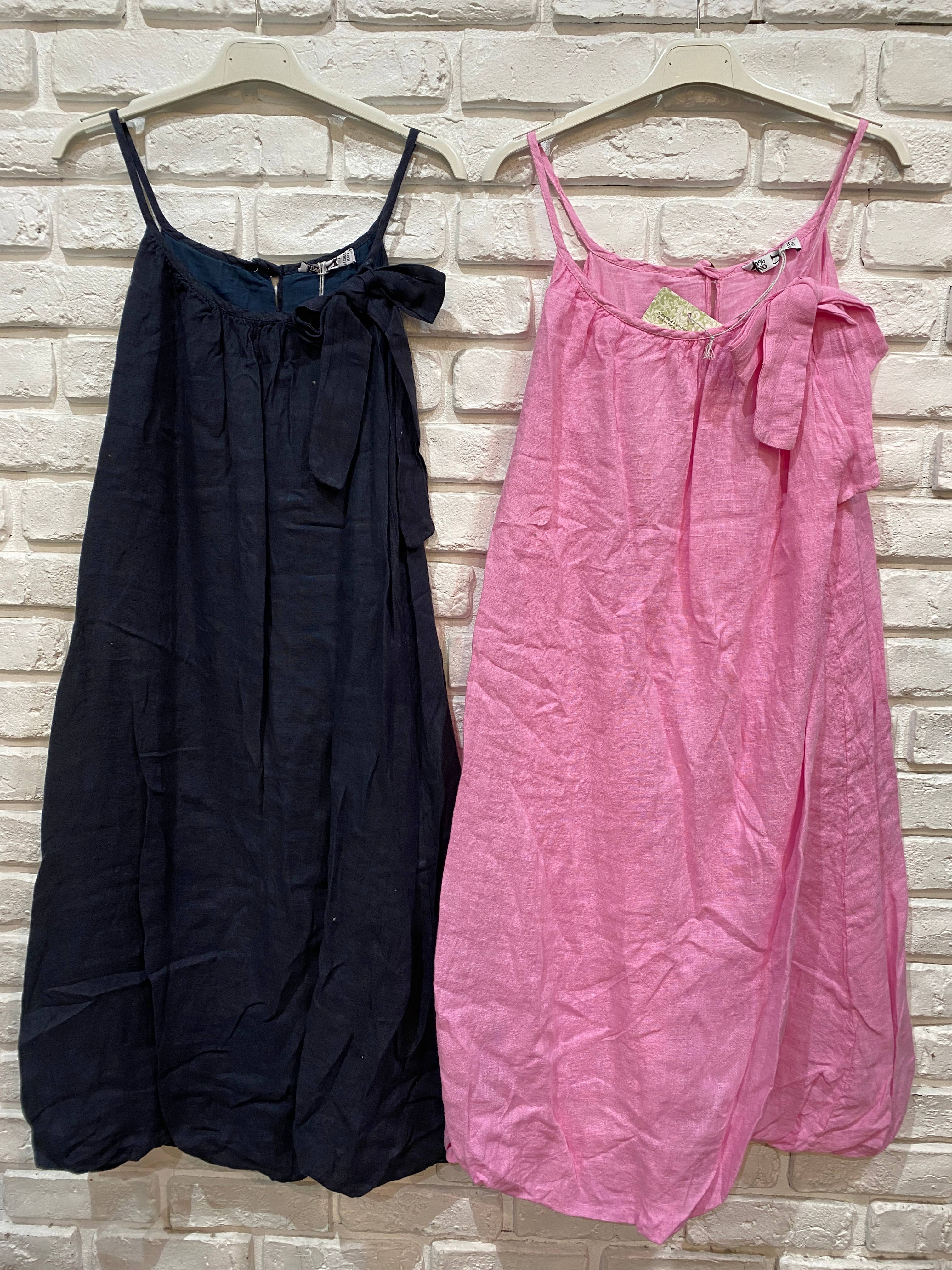 la maison des fibres naturelles - Linen strap dress 72313 100% linen lining 100% cotton