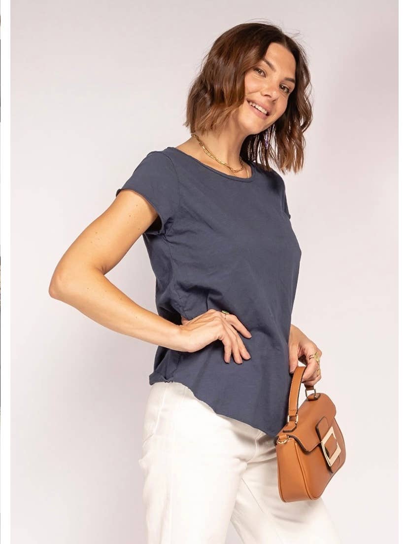 LINEN & COTTON HOUSE - COTTON T-SHIRT ROUND NECK, BASIC 8117