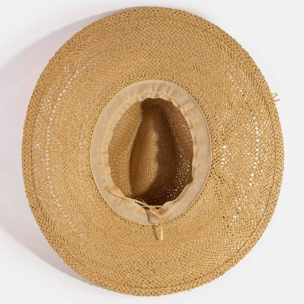 Collections by Fame Accessories - Braided Rope Band Straw Hat