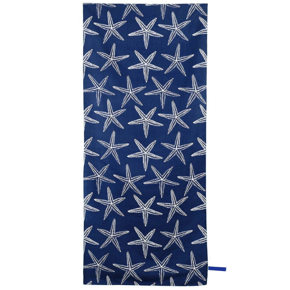rockflowerpaper - STARFISH NAVY Reversible Beach Towel