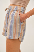 Be Cool - MULTI COLOR STRIPED GAUZE SHORTS