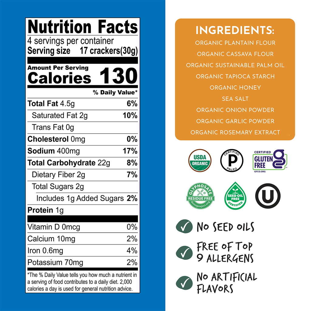 Artisan Tropic - 4.25 oz Organic Grain-Free Crackers: Sea Salt